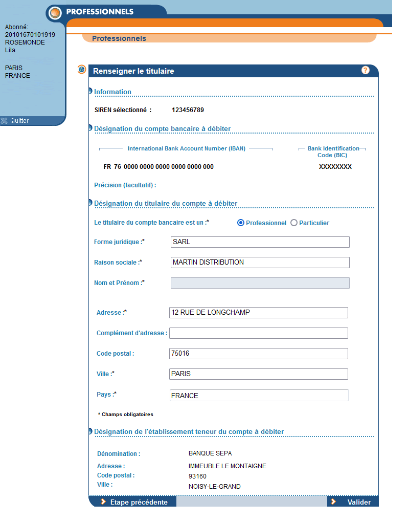 Mandat SEPA B2B