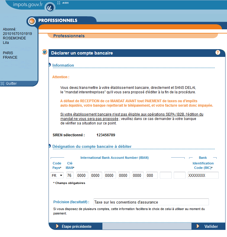Titulaire du compte bancaire